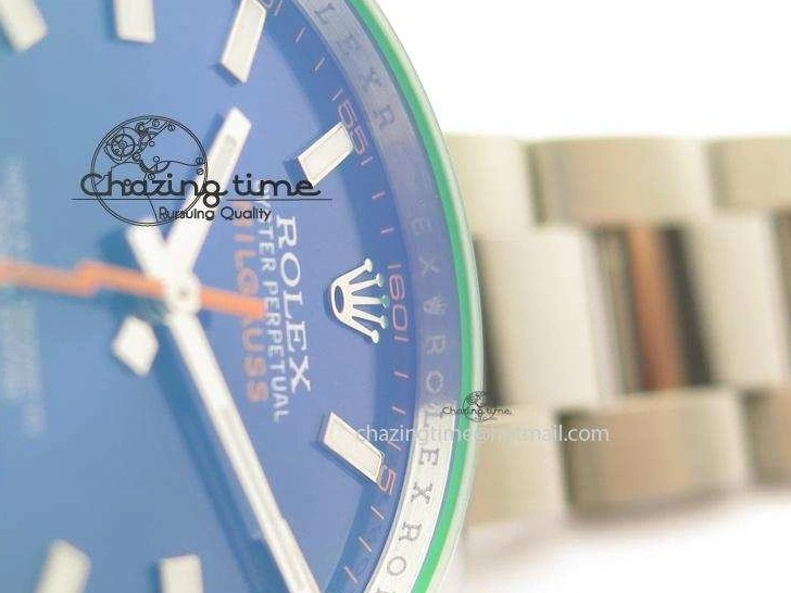 1225 HighPerformance Milgauss 116400 GV JF 1:1 Green Sapphire Blue Dial On SS Bracelet SA 3959